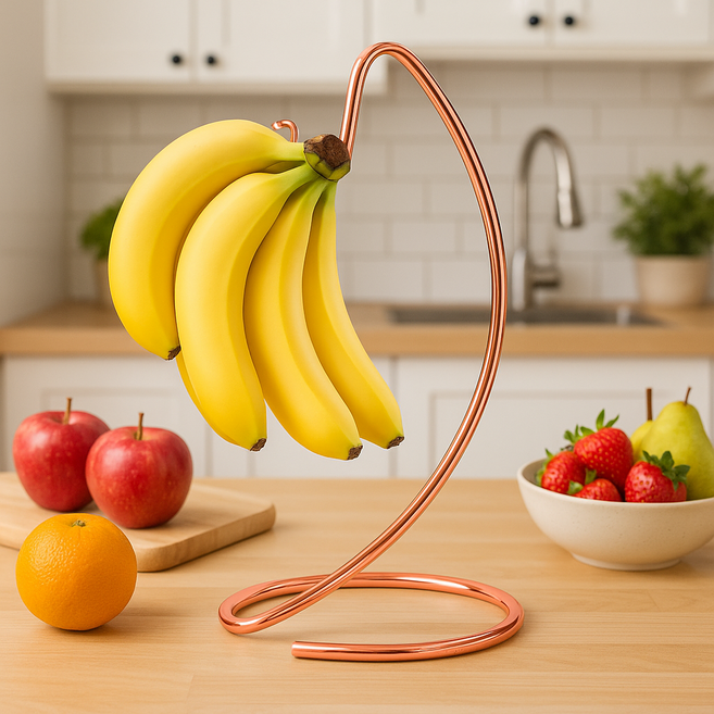 DIGIXO 스텐 바나나걸이 바나나 거치대 스텐드 보관, 1개, 로즈골드