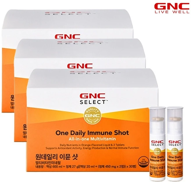 [GNC] 원데일리 이뮨샷(30입) 30일분 x 3개, 30회분, 3세트 - 쿠팡