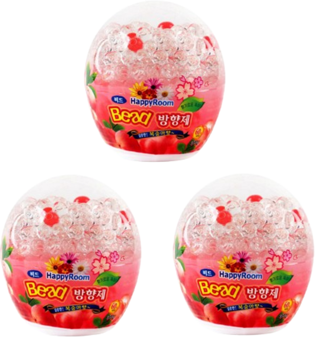 해피룸 비드 방향제 (350g) 복숭아향 -, 350g, 3개