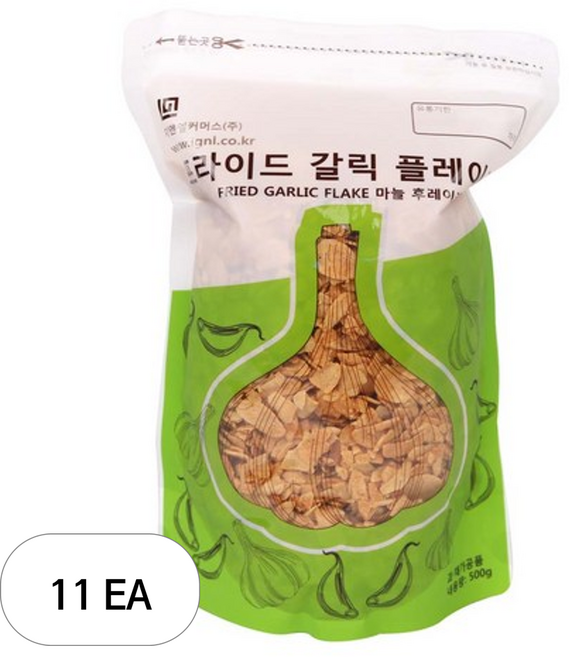 지엔엘커머스 프라이드 갈릭 플레이크, 500g, 11개