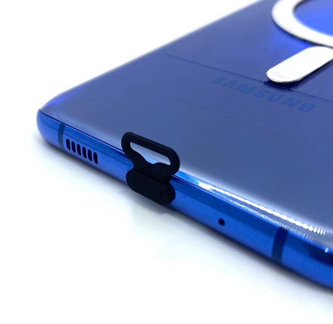 스마트폰 고리형 충전 단자 먼지 마개 코튼 태그홀더 스트랩 걸이 줄, 2. 고리형단자마개 실리콘블랙(C타입용), 1개