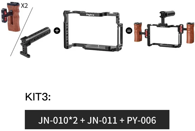 Poyinco PY-006 캐논 EOS 5DII 카메라 래빗 케이지 5d4 6d2 풀 커버 보호 확장 프레임, 01 PY-006 Kit3