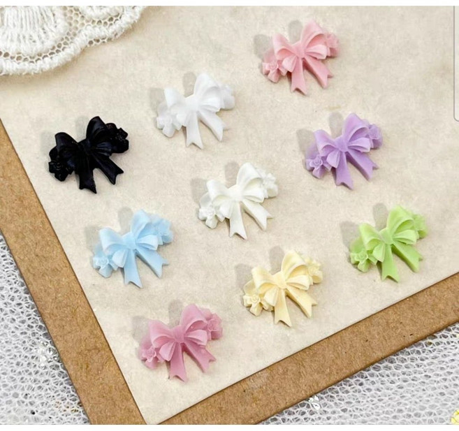 美少女戰士 飄帶 優雅 3D 蝴蝶結 美甲材料 美甲飾品, 1個, 双層蝴蝶結 50入,1, 双層蝴蝶結 50入