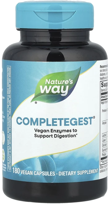 네이쳐스웨이 CompleteGest 밀타임 엔자임 포뮬러 180 비건캡슐, 5개, 180정 - 쿠팡