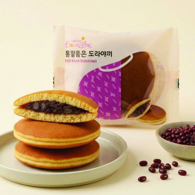 더블리앙 국내산 쌀가루 만든 수제 통팥 도라야끼 빵, 10개, 65g