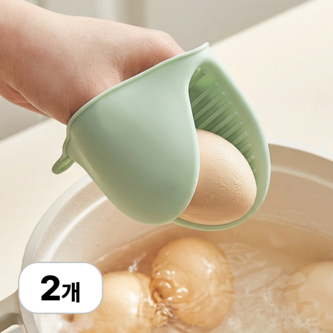 로멀리 실리콘 내열 냄비손잡이, 2개, 그린