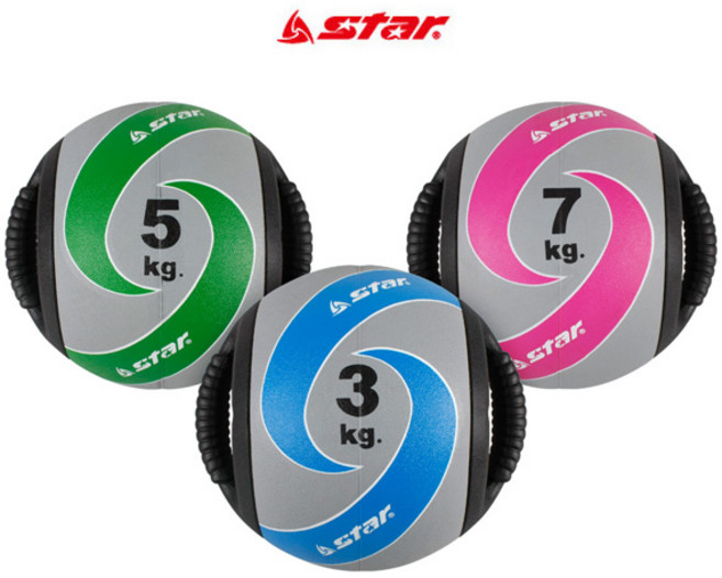 스타 듀얼핸들 메디슨볼 5kg ER160 메디신볼 복근운동, 1개