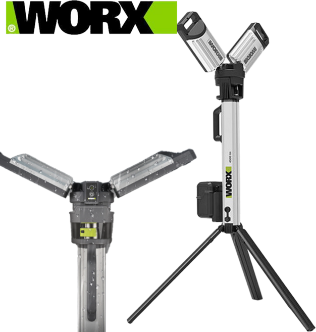웍스 20V 충전 스탠드 작업등 투광기 야간작업조명 WU029.9 본체만 몸체만 밝기조절 색온도조절, 1개