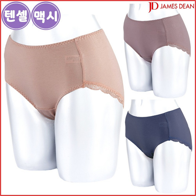제임스딘 여성 뒷판 레이스 텐셀 맥시 3매입 JHWPZ025