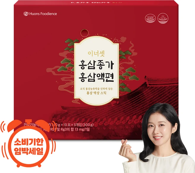 [소비기한 2026-09-03까지] 이너셋 국내산 홍삼 농축액 액상 스틱, 30개, 10g - 쿠팡