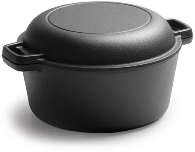 무쇠주물냄비 26cm 빵굽는냄비 솥밥솥 주철 이중 용도 스튜 수프 범용 냄비 무코팅 이중 손잡이 주방, 1개, 긴 손잡이 26cm 다용도 냄비