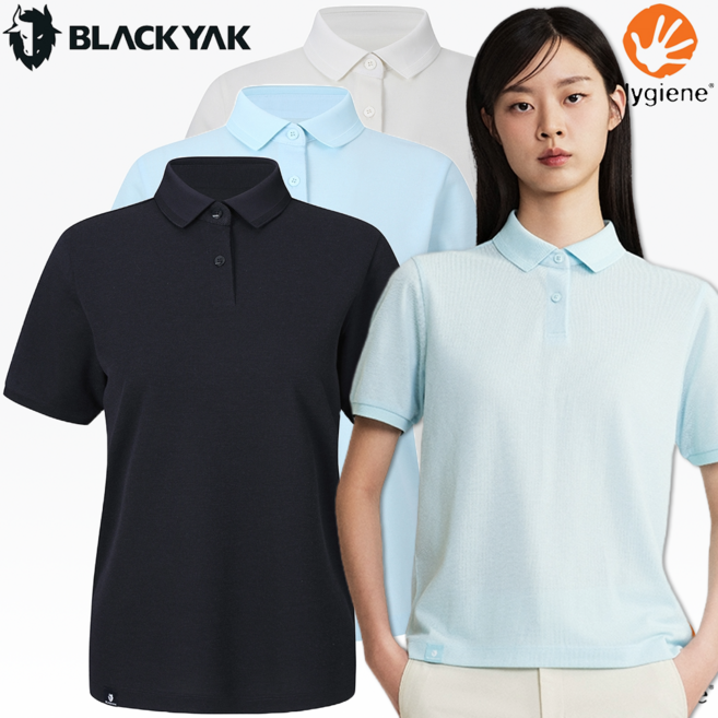 블랙야크 여성 브리디 카라 반팔티 1BYKTMU504 기능성 스판 폴로 티셔츠
