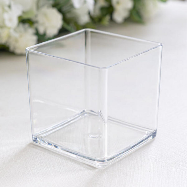 아트박스/플라워트리 PET 사각 화분 10x10cm 꽃병 투명 플라스틱 장식 소품, 상세 설명 참조