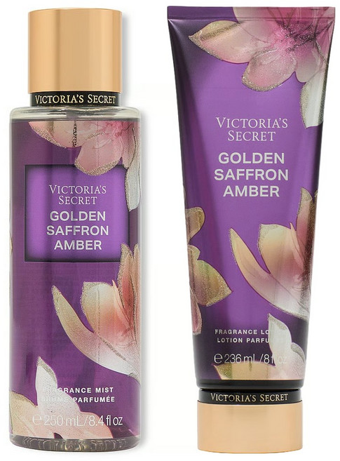 [미국정품] Victoria's Secret 빅토리아 시크릿 골든 샤프란 앰버 바디미스트/로션 세트, 1개, 486ml
