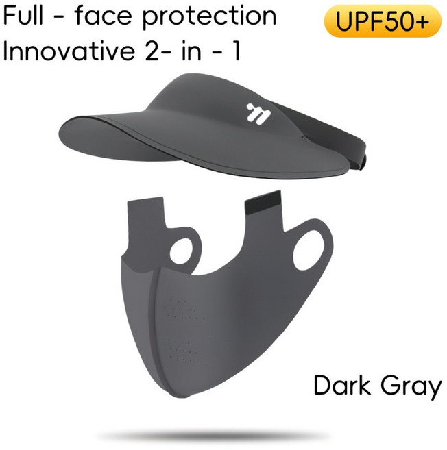 WEST BIKING 2-In-1 Sun Hat 3D 페이스 마스크 쿨 실크 여름 UPF50+ 야외 스포츠 통기성 골프 UV 보호 장비, 03 그레이, 1개
