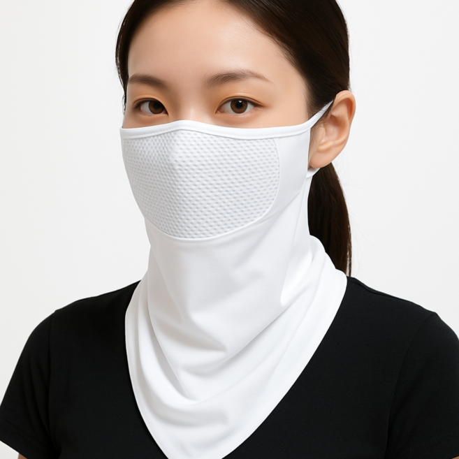 반페프 쿨링 자외선 차단 마스크 골프 러닝 등산 여행 작업용, 화이트, 1개