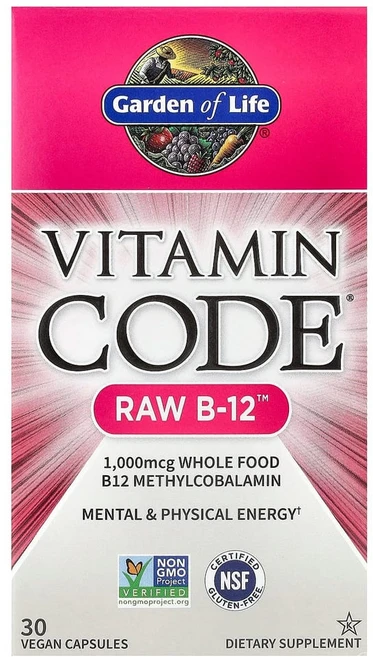 Garden of Life (가든 오브 라이프) Vitamin Code RAW B-12 베지 캡슐 30정, 1개 - 쿠팡