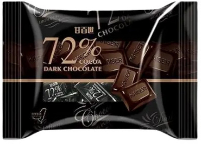KAISER 72% 可可黑巧克力 165g, 1個