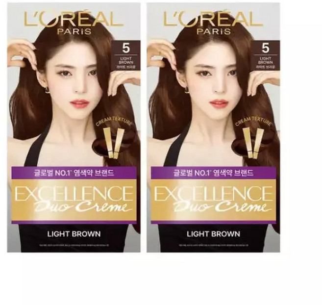 로레알 엑셀랑스 듀오크림 5호 라이트브라운 2PK 코스트코, 2개