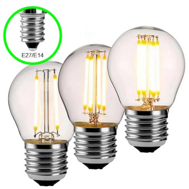 2W/4W/6W 양초 레트로 220V E14 멘트 전구 빈티지 LED E27 유리, 02 E14 White, 02 6W, 1개