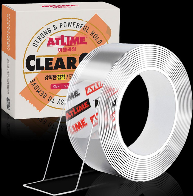 아뜰라임 클리어겔 자국없는 초강력 실리콘 양면 테이프 3cm x 5m, 투명, 1개