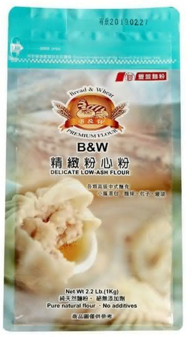 豐盟麵粉 B&W 無添加物粉心粉 中筋麵粉 安心健康 適合製作各式麵點, 1kg, 12個