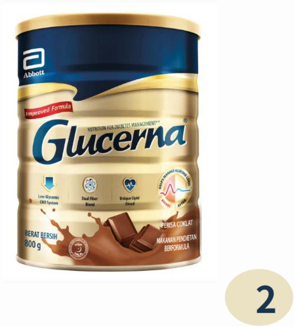 Glucerna 글루서나 당뇨환자 영양식 식사대용 초콜릿맛, 2개, 800g
