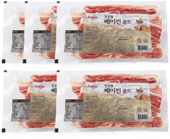 진주햄 베이컨 골드 파지, 5개, 1kg
