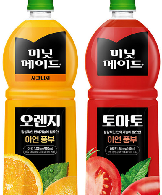 미닛메이드 2종세트 3+3 시그니처 오렌지 토마토 주스 1.5L