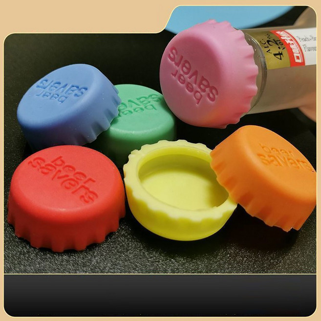 실리콘 병 뚜껑 497, 6개, 랜덤