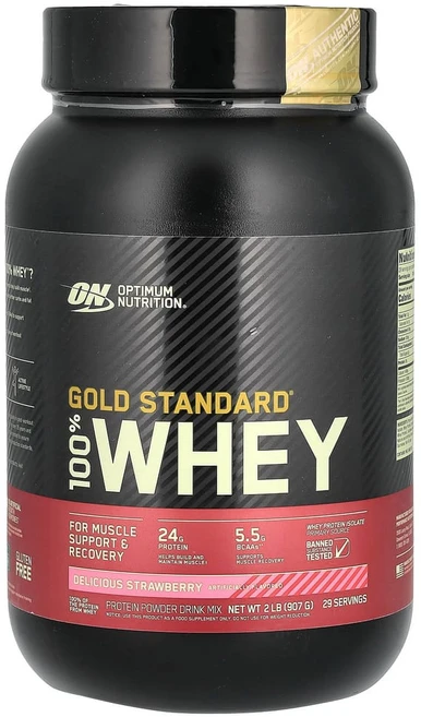 옵티멈뉴트리션 골드 스탠다드 100% Whey 딜리셔스 스트로베리 2 lb 907 g, 1개 - 쿠팡