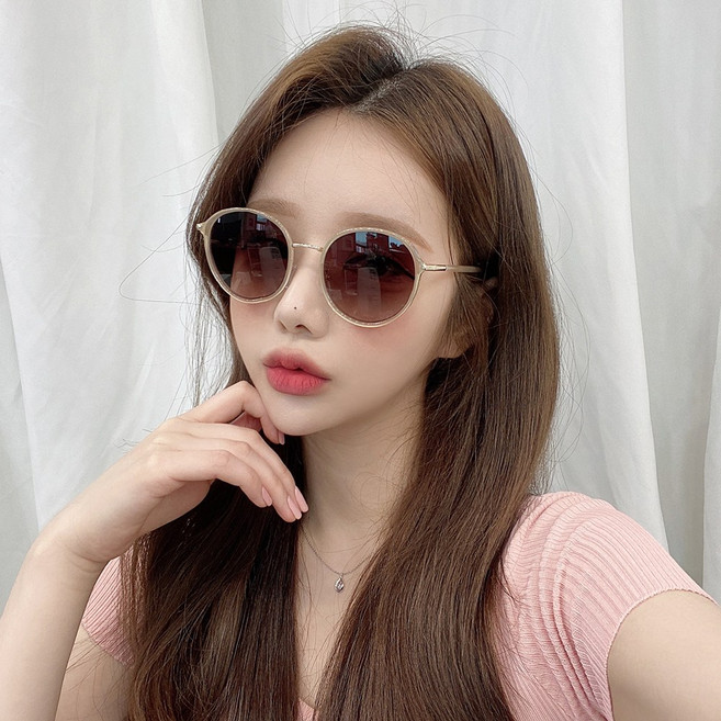 하리몽드 여성남성 영롱 미러 틴트 라운드형 선글라스
