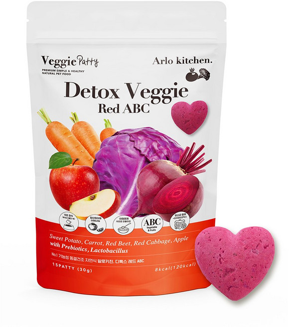 알로키친 강아지 항산화 면역 화식 사료 디톡스레드 ABC 15개입, 15개, 3g, 혼합맛