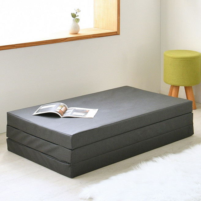 고운님 레자 3단 접이식매트리스, 디럭스(HR) 레자 다크그레이, 8cm