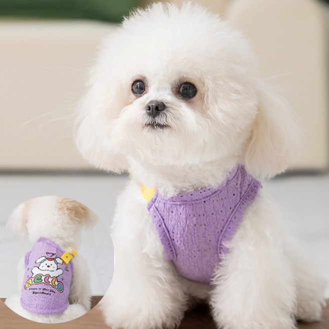 지지주 스트랩 포인트 반려견옷 강아지옷, 1개, 퍼플