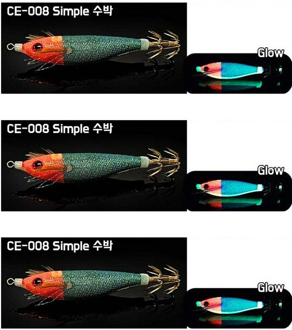 더 세네 에기 갑오징어 문어 한치 쭈꾸미 애기, 008-심플수박, 3개