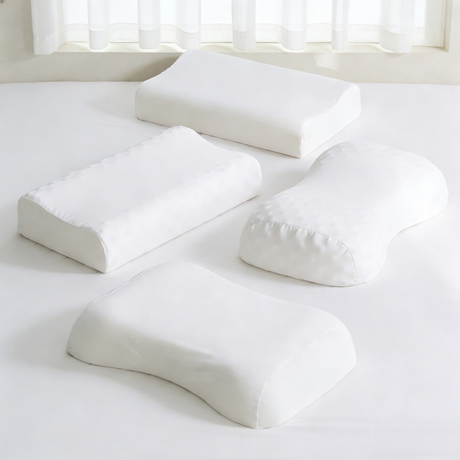 IMIS 태국 천연 라텍스 베개 견인 베개 + 내부 베개커버 + 외부 베개커버 - 6가지 스타일 중 가능, 화이트, 1개