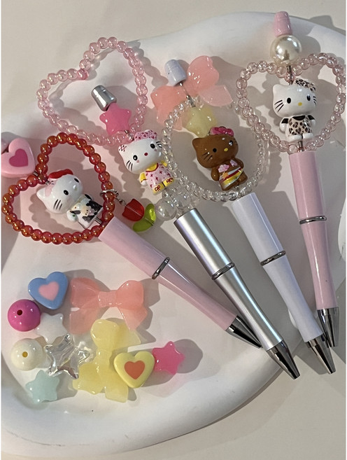 [4개세트] 볼펜꾸미기 키트 볼꾸 동대문 펜꾸 diy 고양이 비즈, 1세트