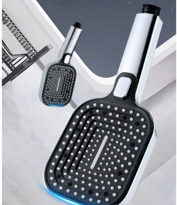 클라바인 초강력 샤워기헤드 3단모드 호스 거치대 세트 수압상승 고압 욕실용, 다크 블랙, 1개