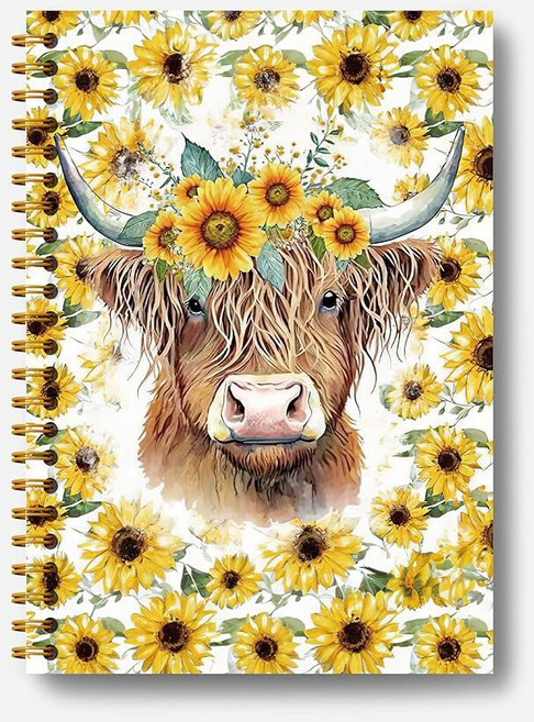 Guymn Autism Highland Cow 노트 자폐 엄마 선물 저널 Neurovarious ASD 인식 수용 하드커버 나선형 노트 여성용 하이랜드 소 선물 14.9, Highland Cow-5