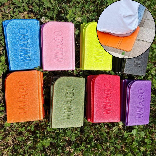 램프지니 초경량 다용도 접이식 휴대용 캠핑 등산 방석, 연두