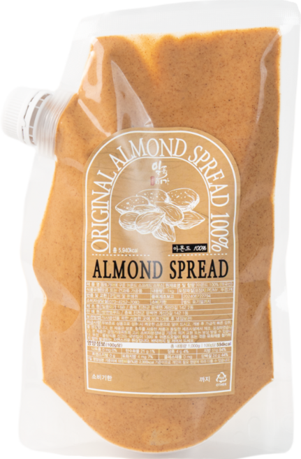 썸앤썸 100% 무첨가 아몬드 스프레드 스무스 대용량, 1개, 1kg