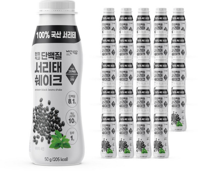 비단식당 한끼식사 단백질 서리태쉐이크, 50g, 24개