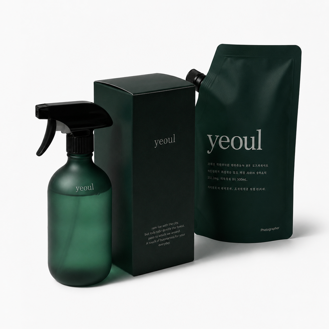 yeoul 여울숲 천연 피톤치드 편백수 탈취제 리필 + 공병 세트, 1세트, 2L