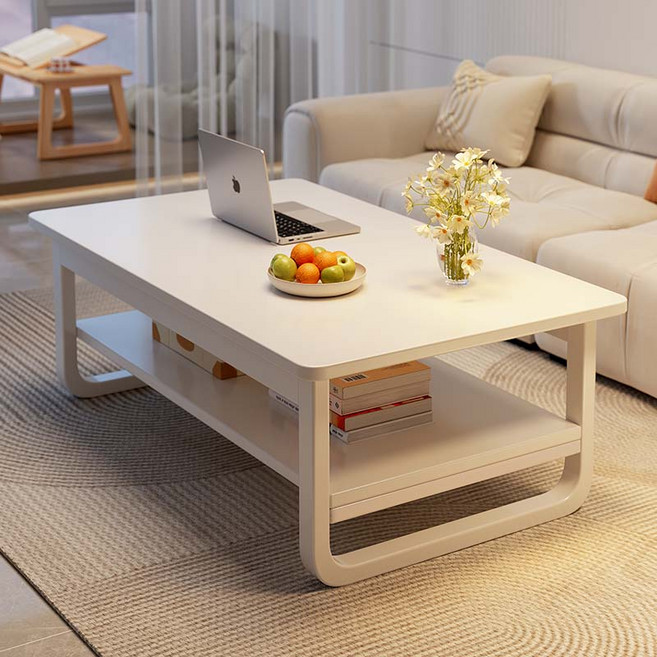 BYOU 모던 간이 거실 테이블 선반형 소파테이블 800 1000 1200, 화이트100cm