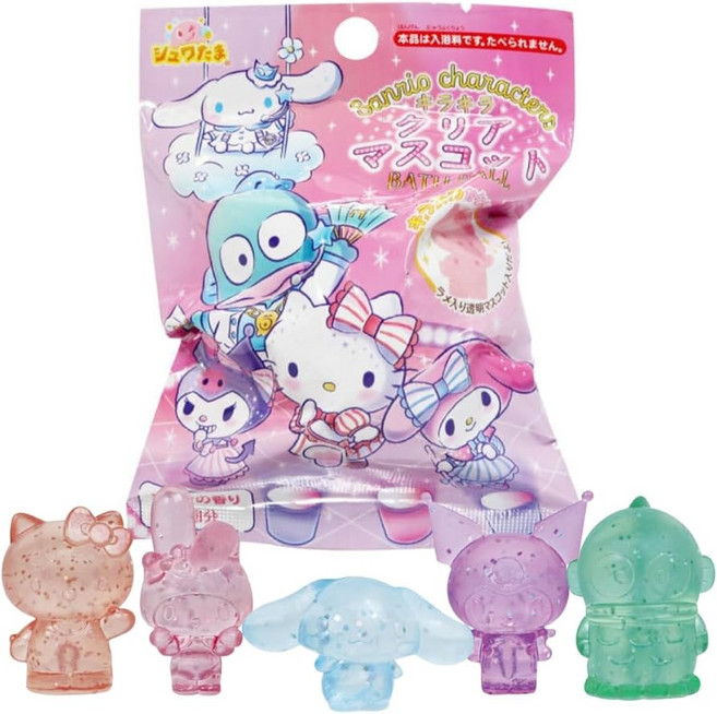 Sanrio Characters 閃亮透明吊飾泡澡球 沐浴球, 75g, 1個