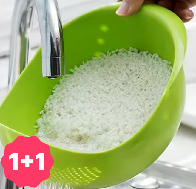 두루머리 쌀 야채 세척볼 쌀씻는볼 1+1, 1세트, 화이트