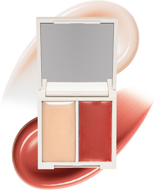 컴피어 듀얼 포켓 립 앤 치크 밤, 새틴&베이크드 레드, 1개