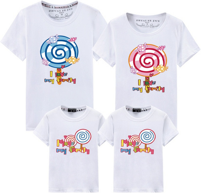 艾咪E舖 親子裝 全家福 MIT台灣製純棉短T 獨家配對情侶裝 親子棒棒糖【YC116】可單買