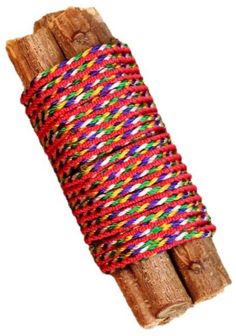 선호그룹 복숭아나무가지 복숭아 나뭇가지 귀신쫓는 액막이 잡귀퇴치 복숭아나무 불교 용품 굿즈 부적 무속 차량, 컬러풀 끈+파우치, 1세트